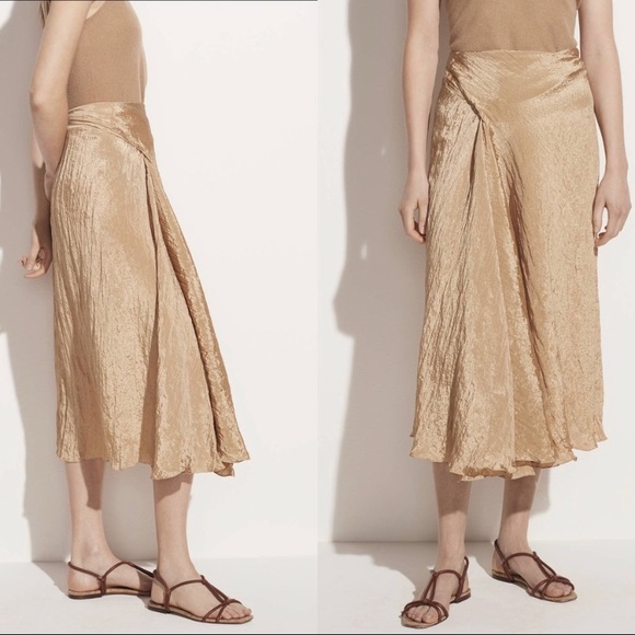 Vince Textured Drape Midi Skirt $295 NWT Size 6 - Picture 3 of 7